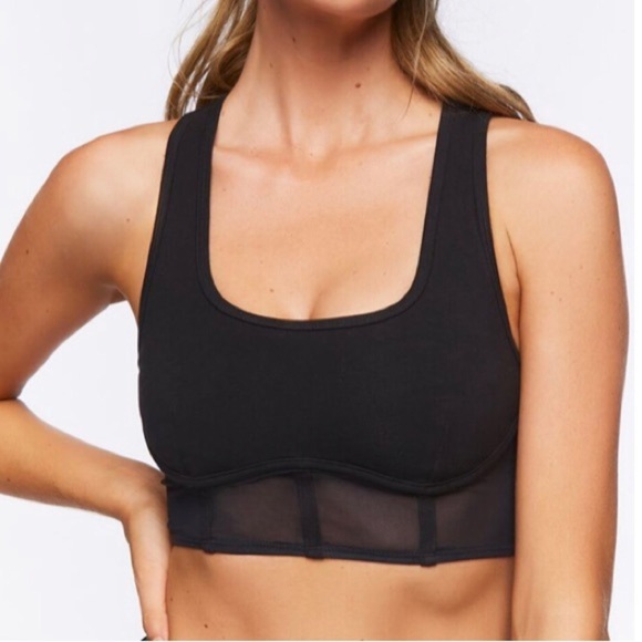 Forever 21 Mesh Corset Longline Sports Bra NWT - Picture 1 of 5